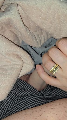 Step mom challenge step son to pull out his dick for a handjob in frot of his girlfriend