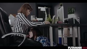 Sata Jones And Eden Ivy - Slutty Employee Interrupts Bosss Video Call By Sucking Her Dick Trailer