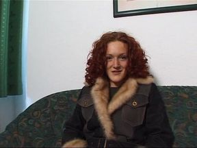 German redhead enjoys her first audition