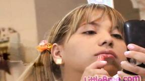 ”Shaved pussied teen princess fondles”