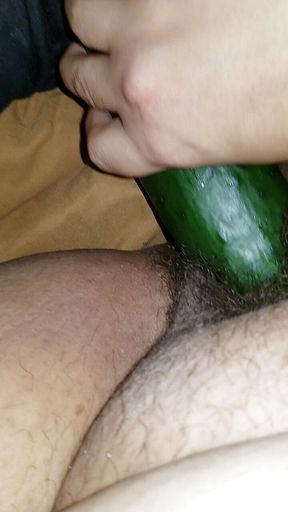 BerryDelixxxious playing with cucumber
