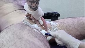 Nurse shaves patient's cock and gives a happy ending massage