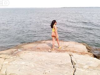 NAKED BEACH Romantic Scenery Black Pair Public Ocean Waters Minah Khali