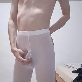 Skinny Twink Having Fun in Ballet Tights