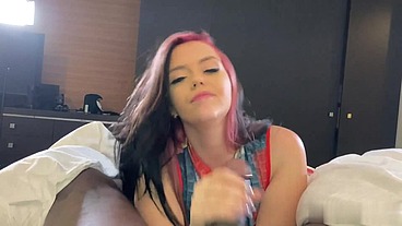 PINK HAIR PAWG Sucks dick for 40 min straight!