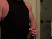 Jacking off in resort hotel room.