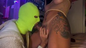 shemale vanessa rafaella - fucking bareback bear and cum in his mouth