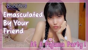 Emasculated By Your Friend During A Pajama Party - An SPH experience where Lunasha plays with your pretty little penis by decorating it then gives you a cum countdown (Subtitled)