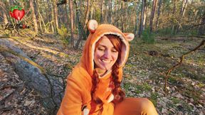 A skinny, sweet redhead I met by chance in the woods milked my balls and cock dry. She also licked my asshole in the process.