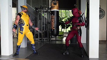 Wolverine Fucks Deadpool-Hottie Hard After Passionate Cunnilingus and Cums Inside