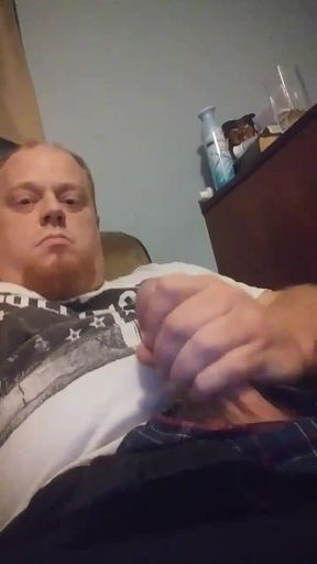 Big Dick Ginger stroking his 8 inch Cock