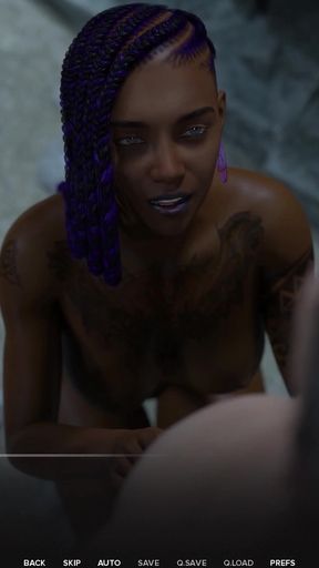 Young Ebony Babe with a Perfect Body Sucks a Big White Cock and Gets Her Little Pussy Creampied - Taboo University(steam Game)