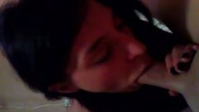 Slender quite pretty Arab brunette nympho was giving quite a nice BJ