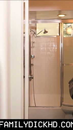 Blonde Twink Stepson Caught Jerkin Off To Stepdad In Shower   Clip 1