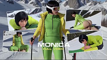 Monica. Outdoor. Sex, blowjobs and deep throating in the cold. Full Video.