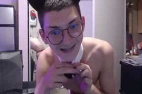 appetizing Nerdy Crossdresser With Glasses web cam Solo