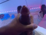 Diapered Trans Girl jerks off in diaper with RGB lights