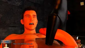 Big-Titted Hentai Goddess Traps Him Under Table for Steamy Encounter