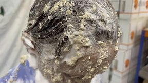 the fleece - pied and covered in porridge