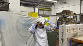 the fleece - pied and covered in porridge