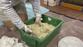 the fleece - pied and covered in porridge