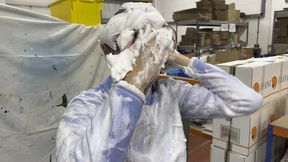the fleece - pied and covered in porridge
