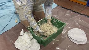 the fleece - pied and covered in porridge