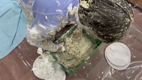 the fleece - pied and covered in porridge