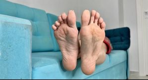 My pretty soles with long toes, bare big feet, french toenails polish