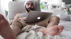 Hairy muscle Arab jock foot worship