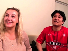 Busty blonde gives titjob