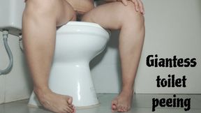POV you spy a giantess peeing in the toilet