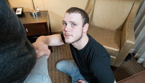Clothed lover gives head in sloppy modes and fucks in the ass like a pro