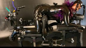 Hellcat blowjob Rubber Missy tied to her hellcat in black latex catsuit corset and high heels rubber fetish