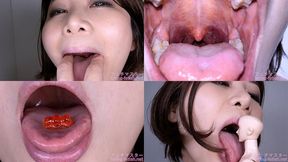 Yuri Oshikawa - Showing inside cute girl's mouth, chewing gummy candys, sucking fingers, licking and sucking human doll, and chewing dried sardines mout-101 - wmv 1080p