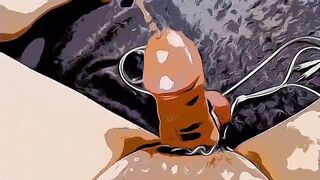 Pillow-biter Kotilainen animated movie: e-stim and spunking.