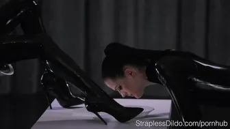 Mia and Scarlett Dominate Each Other in Shiny Latex Fetish Play