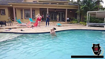 Rome Major Hard Fucks Skinny Sisi Pesos' Pussy On A Cot In The Pool!