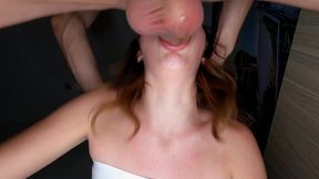 Balls deep throat fuck for a skinny amateur babe