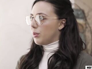 Nerdy brunette hair, Whitney Wright is about to get down on her knees and suck a huge weenie