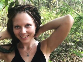 Sex and blow job with exxxtra petite teen in the Jungle