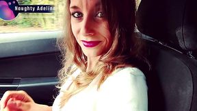 Sloppy blowjob in car with cum in mouth by Naughty Adeline