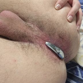 Horny Boy Jerking his fat cock, while showing Hole and Balls