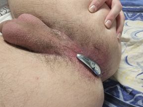 Horny Boy Jerking his fat cock, while showing Hole and Balls