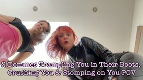 2 Dommes Trampling You in Their Boots, Crushing You & Stomping on You POV (Featuring iWantMommySabrina & Princess Diss)