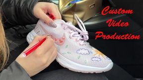 Custom Painted sneakers, ruined sneakers, sneakers play, kicked sneakers