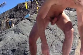 Beach masturbate off ample Manmeat Splatter