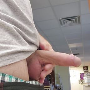 Throbbing hard mushroom tipped cock risky masterbation