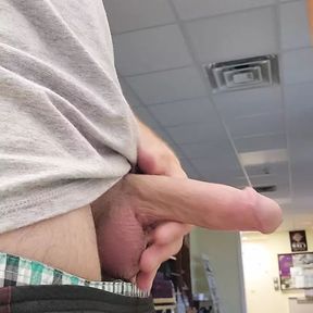 Throbbing hard mushroom tipped cock risky masterbation