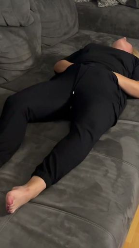 Masturbating Couch Clitoris Rubbing Pussy Fingering Satisfyer Hang Up Multiple Orgasms Blonde Horny Wet Foreplay   Clip 1